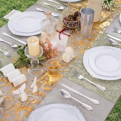 350pcs Silver Plastic Plates, Elegant Disposable Dinnerware Set, 125 Pieces, …