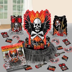 ROCK ON SKULL AND FLAMES TABLE DECORATING KIT (23pc) ~ Birthday Party Supplies