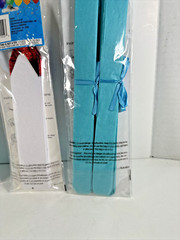 NEW 3 Hanging Tissue Decoration Pom Poms 2x 12” Aqua Blue 2pks 1x 17″ White/Red