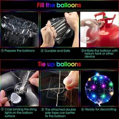 LED Light Up Bobo Balloons 20″ with String Lights for Halloween Christmas Party