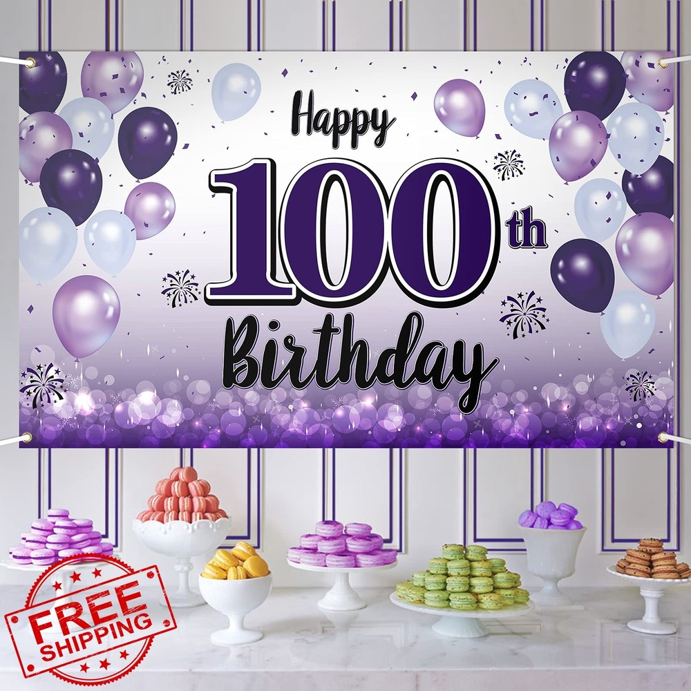 LASKYER 100th Birthday Balloons Purple