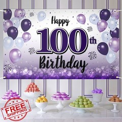 LASKYER 100th Birthday Balloons Purple