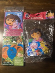 2012 Dora The Explorer Birthday Supplies: Hats, Diego Balloons, Thank You Cards