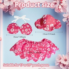 Goose Clothing Set for Outdoor Decor Featuring Bikini Skirt and Sunglasses