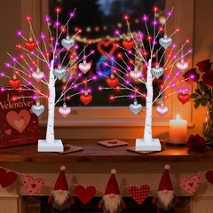 [Timer] Valentines Day Decorations Indoor 2 Pack 24 Inch Valentines Tree with…