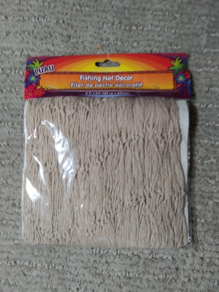 Luau FISH NET NETTING Beach Pool Party Tiki Bar Storage Decor 6×8 ft Natural