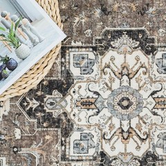 Washable Kitchen Runner Rug – 2×6 Hallway Distressed Mats 2×6, Beige