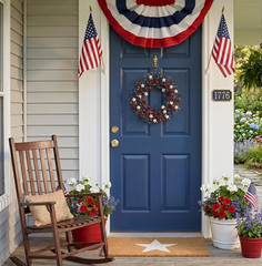 6 Pack Patriotic Berry Stem Picks Glitter Stars Red White Blue 4th July Vase DIY