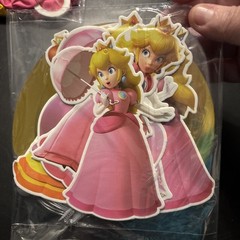 princess peach party decorations Cake Topper, Balloons, Birthday Sign