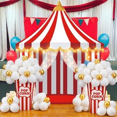 103 Pcs Carnival Circus Party Decorations Set Includes Red White Circus Tent Bac