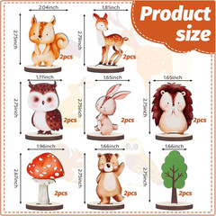 16 Pcs Woodland Animals Wood Table Centerpieces Woodland Baby Shower Decorations