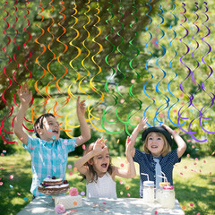 36 Pcs Rainbow Hanging Swirl Decorations Colorful Felt Swirl Streamer Spiral Cei