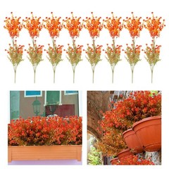 16 Piece Artificial Eucalyptus Flowers Set with Autumn Colors for Outdoors
