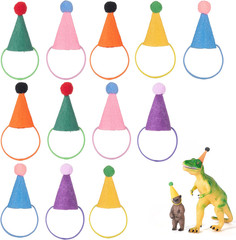 Mini Party Hats for Stuffed Animals – 12 Colorful Adjustable Cone Hats