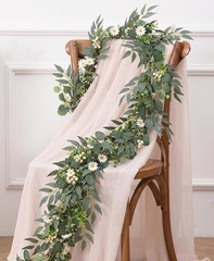 6 Ft 2 Packs Artificial Greenery Eucalyptus Garlands Faux Silver Dollar