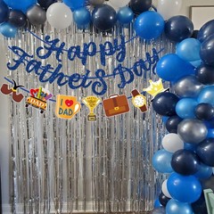 Happy Fathers Day Banner Blue Glitter Fathers Day Decorations For Party Home