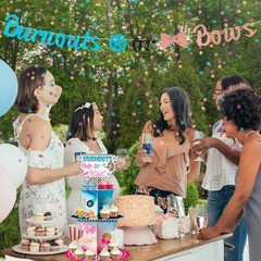 Dual Theme 3-Tier Cardboard Dessert Holder for Gender Reveal & Baby Showers
