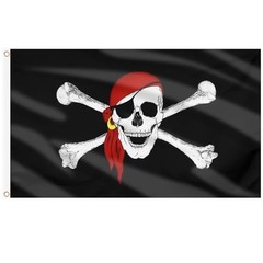 Pirate Flag for Outside 3×5 Ft, Large Jolly Roger Flag for 1 Pc Red-Scarf