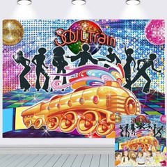 Soul Train Disco Dancing Party Supplies Birthday Decor Backdrop Banner 7x5ft