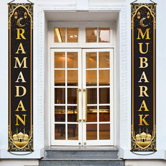 Ramadan Mubarak Banner Muslim Eid Mubarak Door Sign Hanging Banners Decoration S