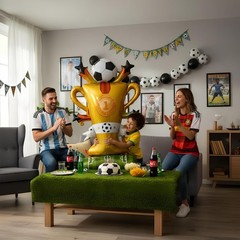 Giant Soccer Trophy Balloon Set – Self Standing Soccer Mylar Balloons for Soc…