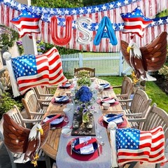 4th Of July Decorations, Red White Blue Balloons for Independence Day, Eagle