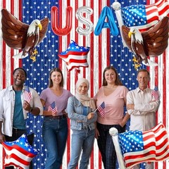 4th Of July Decorations, Red White Blue Balloons for Independence Day, Eagle