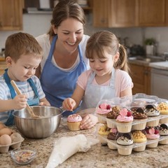 (12 Count x 20 Sets Plastic Cupcake Containers with Liners, Clear Cupcake Hol…