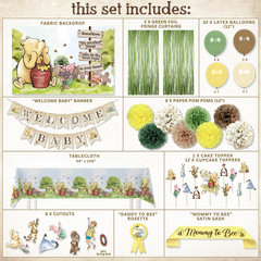Winnie Baby Shower Decorations – the Pooh Backdrop, Balloons & Banner Kit | 2026