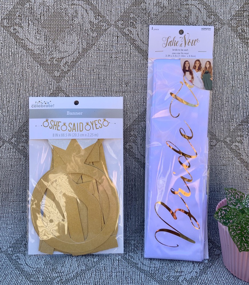 «She Said Yes» Banner & “Bride To Be” Sash Engagement Party/ Bachelorette