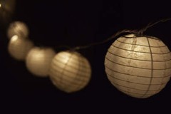 4″ White Round Paper Lantern, Even Ribbing, Hanging Decoration (10 Pack)