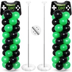 2 Set Video Game Balloon Column Stand Kit with Game Controller Foil Latex Bal…