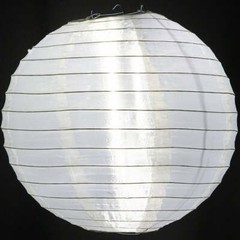 4″ Beige / Ivory Round Nylon Lantern, Even Ribbing, Hanging Decoration (10 PACK)