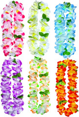 6 Counts Hawaiian Leis for Luau Party Supplies, Tropical Flower Lei Decorations,