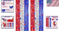 Customizable 2-Pack Foil Curtain Streamer Backdrops for Patriotic Celebrations