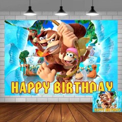 Donkey Kong Party Supplies Birthday Decorations Backdrop Banner Background 5x3ft