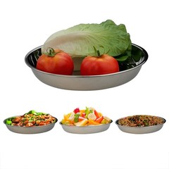 Eagrye 4-Pack Stainless Steel Dinner Plates Dish, Round dinner plate, Silver