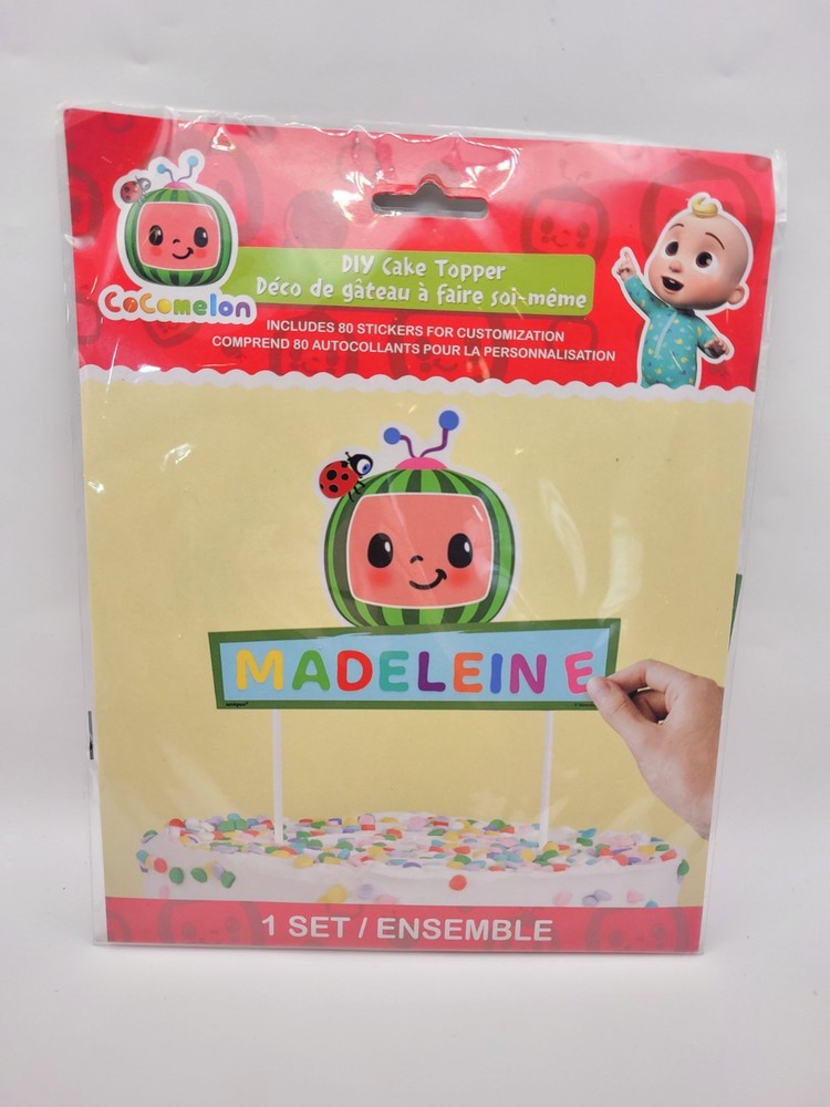 COCOMELON BIRTHDAY DIY CAKE TOPPER SET WITH 80 STICKERS NEW SEALED