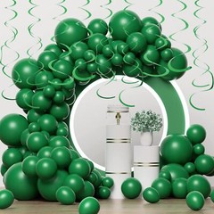 30 PCS Party Swirl Decorations Green Shinny Foil Hanging Swirl Decorations wi…
