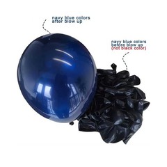 Navy Blue and Silver Confetti Balloons 50 pcs, 12 inch White Pearl and Silver