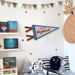 Long Live Boyhood Banner Boy Room Decor, Vintage Boyhood Pennant Felt Banner …