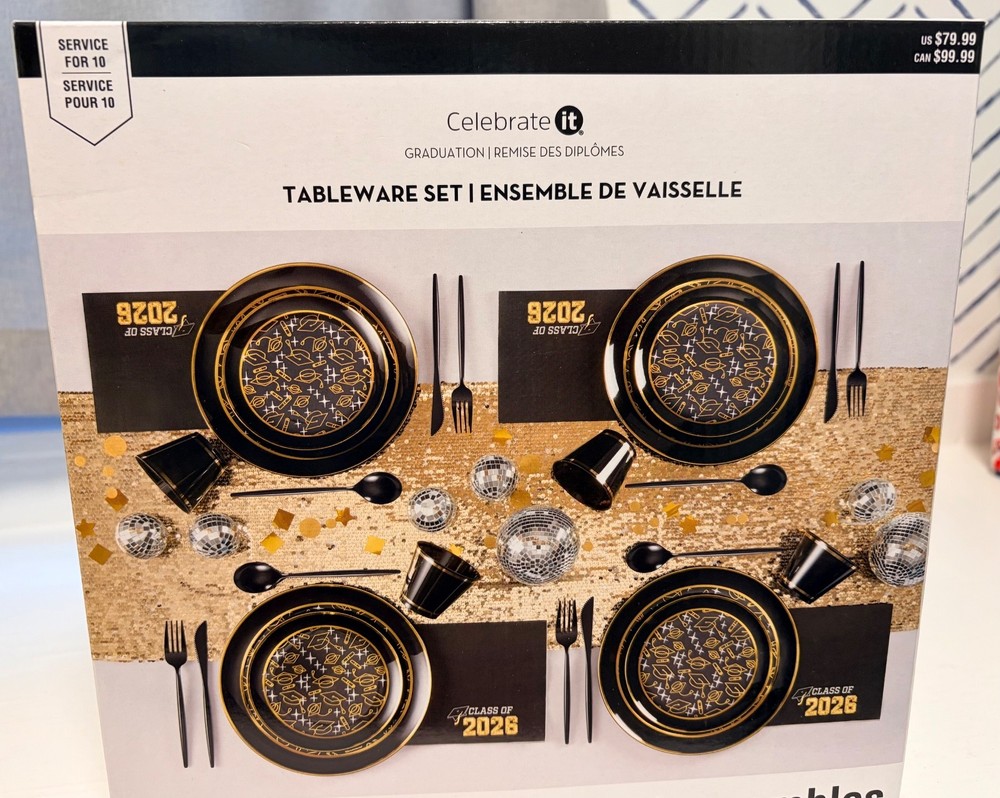 Black and gold graduation decorations