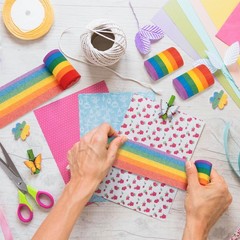 Rainbow Party Streamers Crepe Paper Rolls Pride Birthday Decoration 6 Rolls