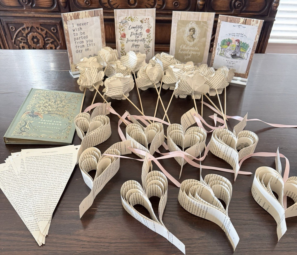Pride and Prejudice Jane Austen Shower Party Decorations Handmade