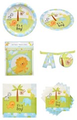 NEW IT’S A BOY PARTY DECORATION SET PLATES BANNER NAPKINS GENDER REVEAL