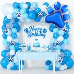 149pcs Paw Print Balloon Blue Arch Set Blue Birthday Party Balloon Set Includ…