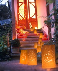 Halloween Luminary Bags Orange Tea Light Candle Bags 24 Pack Decoration