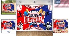 Lightweight Baseball Birthday Decoration Backdrop 70.8 x 47.2 – Foldable Design