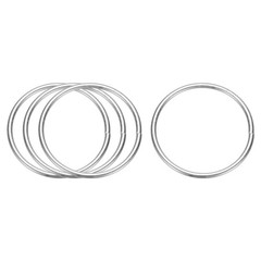 4 Pcs Metal Hoops for Crafts, 2 Inch Dream Catcher Rings, Silver