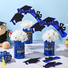 3 Sets Graduation Table Centerpiece Decorations Blue and Gold Class of 2026 I…